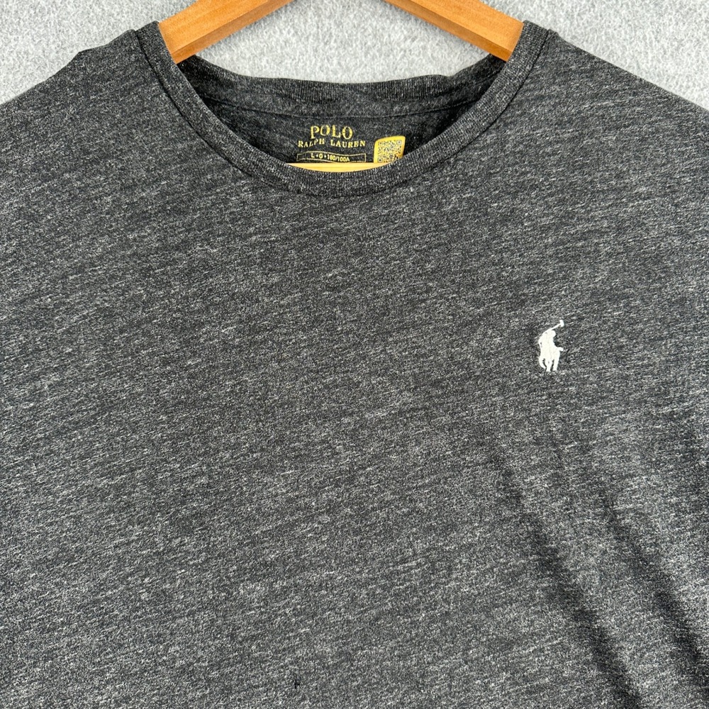 Polo Ralph Lauren T-Shirt Mens L Charcoal Gray Heather Short Sleeve Pony Logo